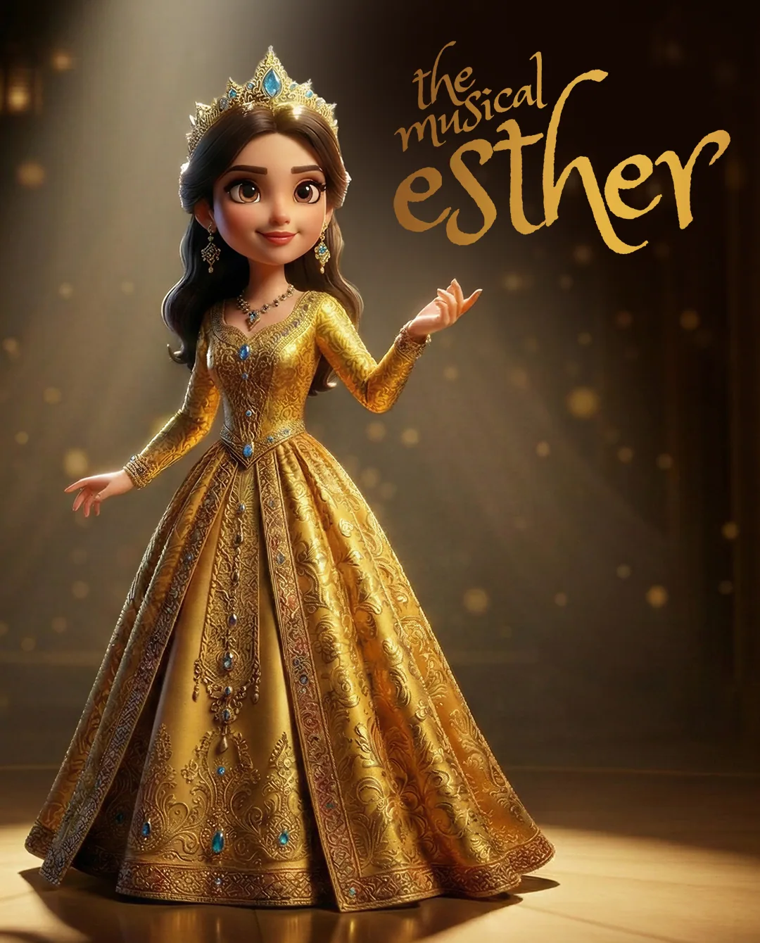 The 2026 programme cover: Queen Esther in a gold gown on a stage, with The Musical Esther logo